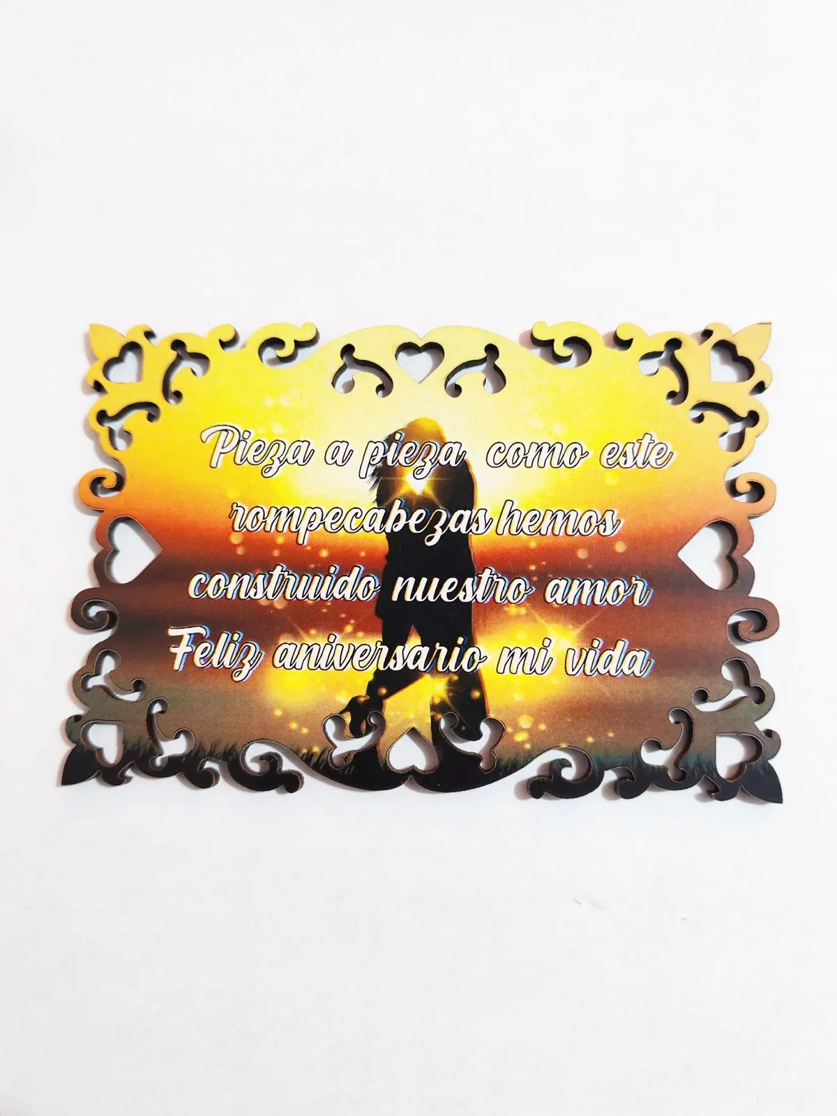 Dedicatoria personalizada en MDF.